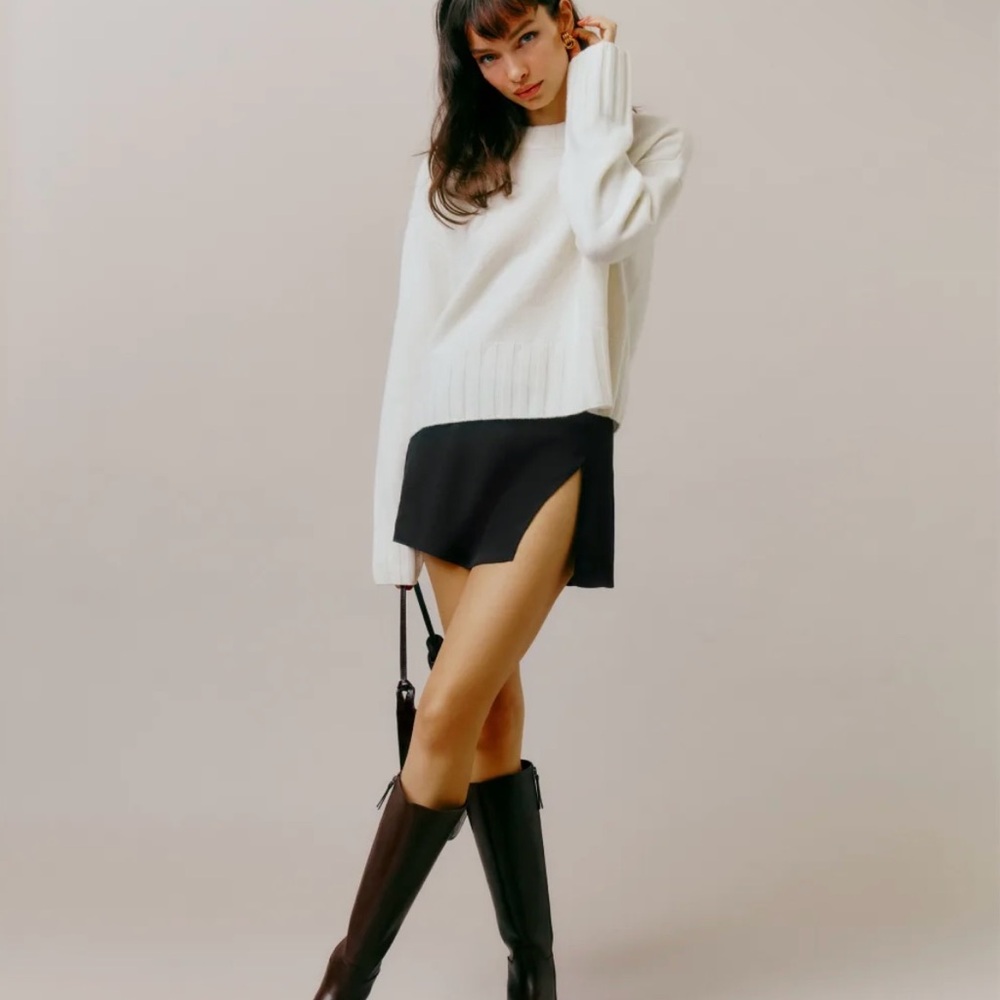 Reformation Mini Margot Black Skirt